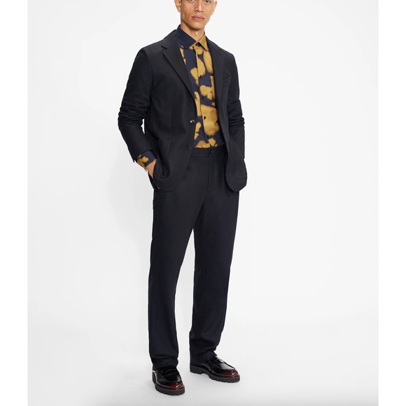 TED BAKER London Scout Flood Length Men's navy straight Trouser 70% Wool Sz 34R